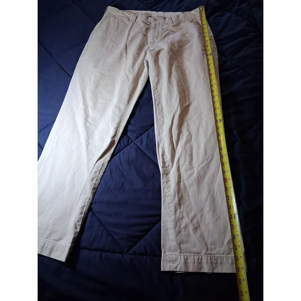 Polo Ralph Lauren Men 36x32 Tan Khaki Chino Pants Straight Leg Flat Front Cotton